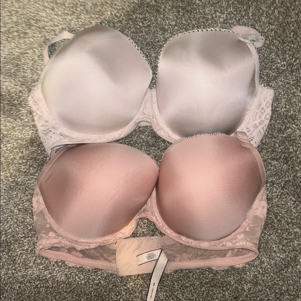 Victoria's Secret Lace Push-Up Bras - Pink and Cream